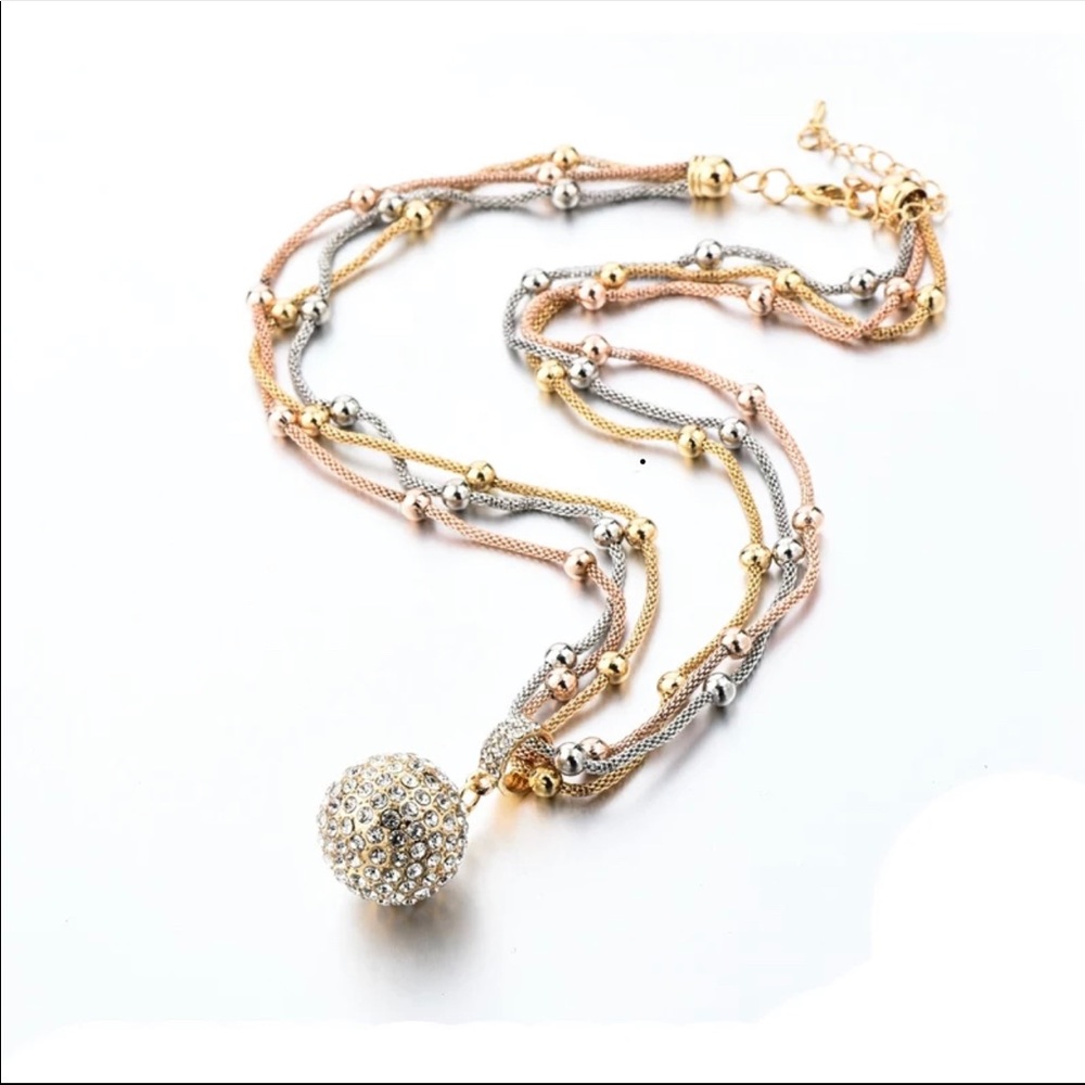 Rhinestone Ball Necklace